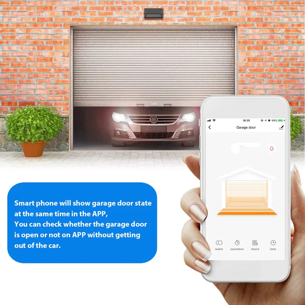 WiFi Switch Smart Garage Door Opener Controller Work with Google Home SmartLife/Tuya APP Control No Hub Require,EU Plug