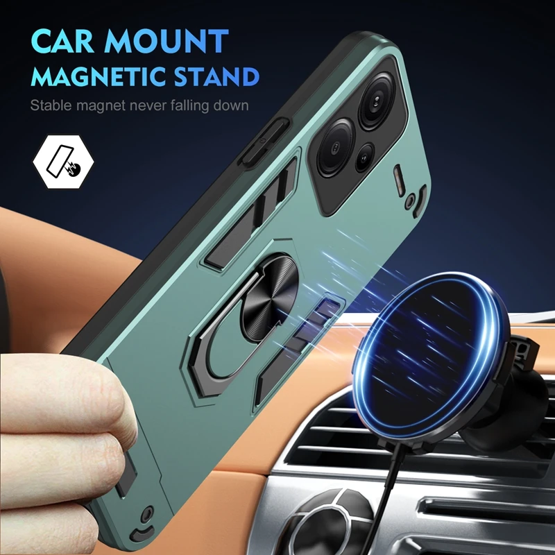 Shockproof Armor Case with Car Magnetic Holder Ring