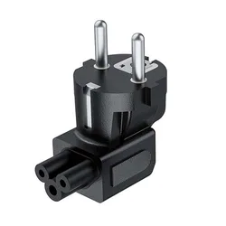 Universal EU Power Adapter with Angled Schuko to Cloverleaf Conversion - EU Plug (Model B)