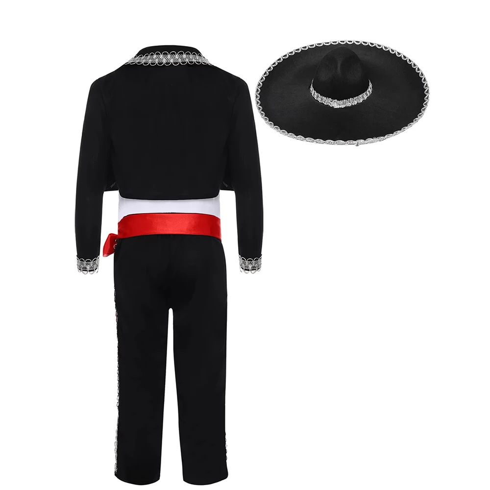 Boy Mexican Costume Kids Traditional Mariachi Amigo Dance Cosplay Costumes  Halloween Mexican Cosplay Bowtie Belt Suit Outfit - AliExpress 200000532, image size:1000x1000