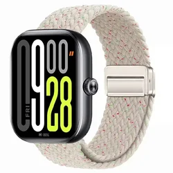 Magnetic Braided Nylon Loop Band - Adjustable Sport Replacement Strap and Bracelet for Mi Band 9 8 Pro (Starlight colors)
