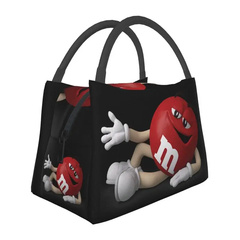 

Funny M&M's Chocolate Candy Meme Thermal Insulated Lunch Bags Women Portable Lunch Container for Office Outdoor Meal Food Box
