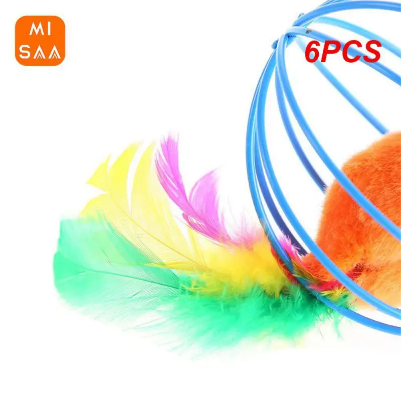 

6PCS Mouse Toy Random Color Pet Cat Toy Cartoon Pet Accessories Kitten Toy Mouse Cage Toys Colorful Cat Catcher Teaser