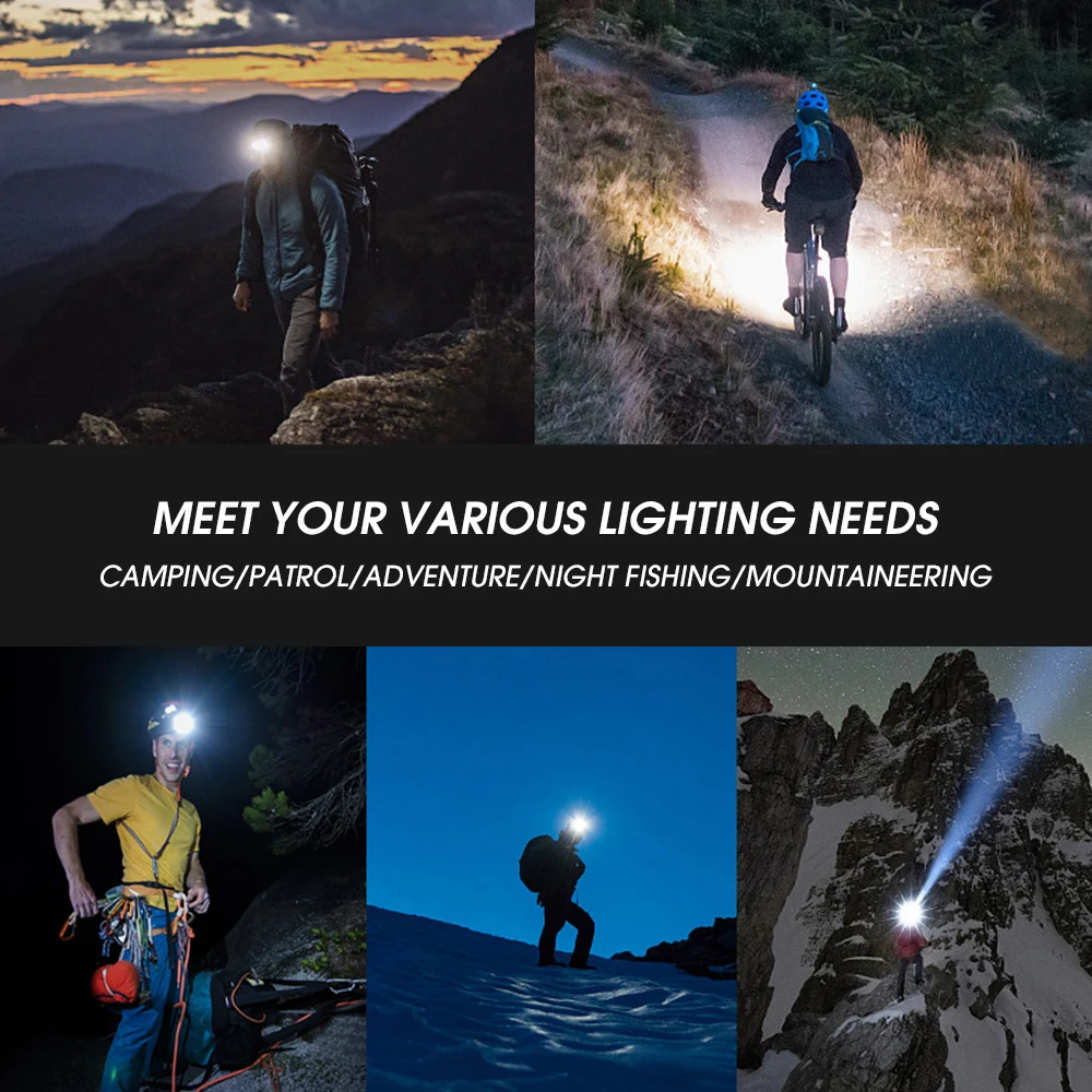 COB LED Headlamp 3 Lighting Modes Waterproof Headlight Outdoor Camping Head Lamp Mini Head Light for Emergency Hiking Fishing images - 6