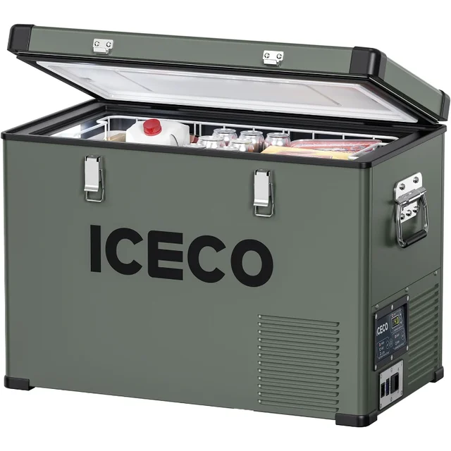 ICECO VL45 Portable Refrigerator with SECOP Compressor, 45Liters Platinum Compact Refrigerator, DC 12/24V, AC 110-240V, 0℉ - 50℉ 1