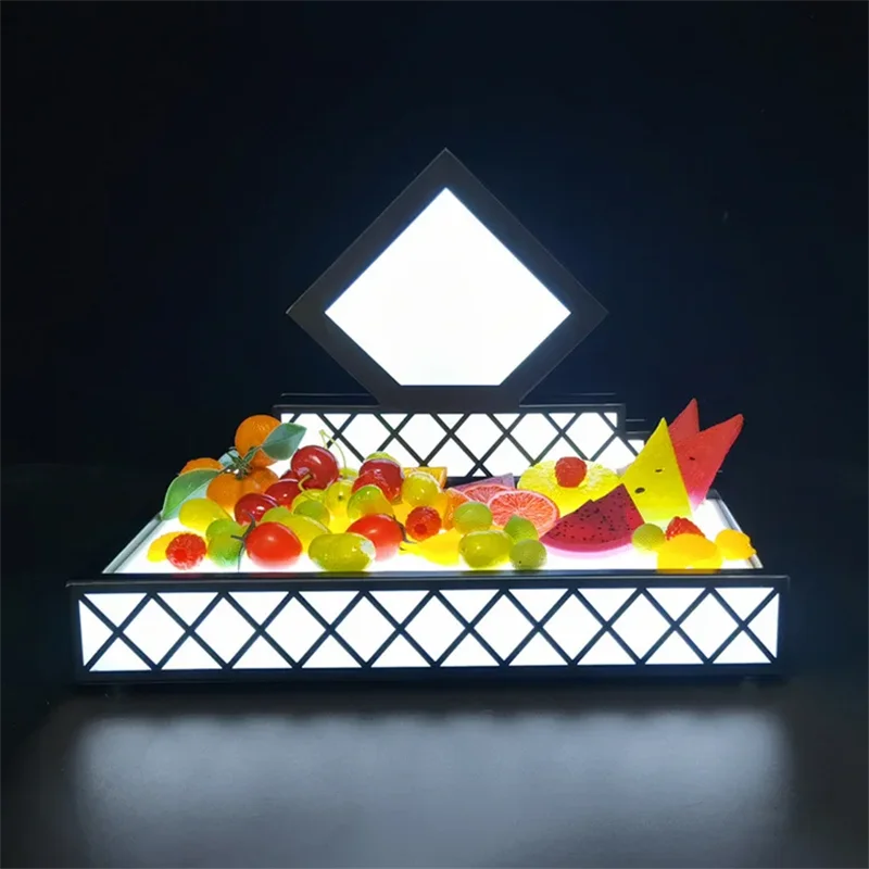 Bar luminous fruit tray rack special snack plate creative wrought iron single layer fruit tray food container