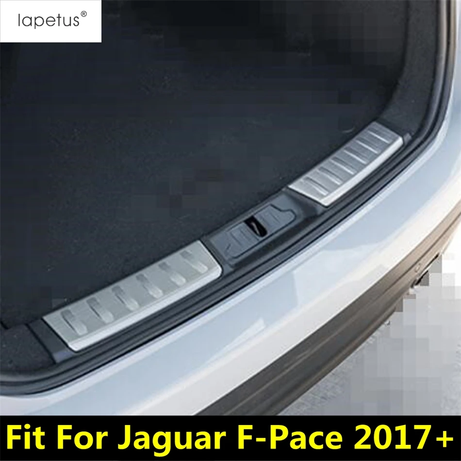 

Rear Bumper Door Sill Plate Protector Molding Cover Trim Fit For Jaguar F-Pace 2017 - 2022 Stainless Steel Accessories Interior