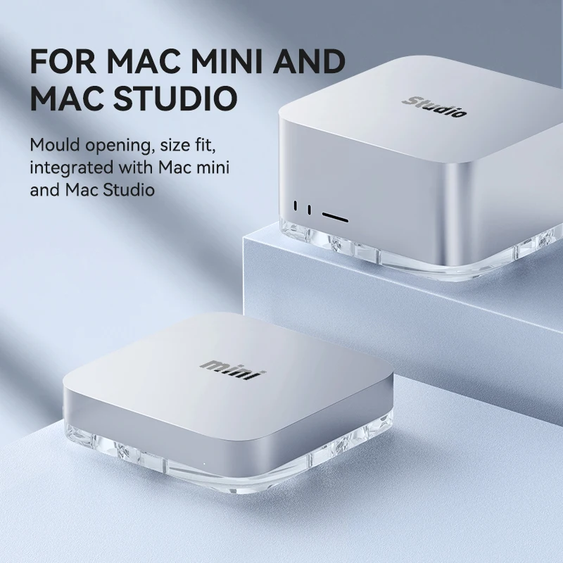 Hagibis-desktop Dustproof Stand para Mac Mini e Mac Studio Suporte Acrílico Transparente Refrigeração Dissipação de Calor Mount Acessórios - Imagem 3