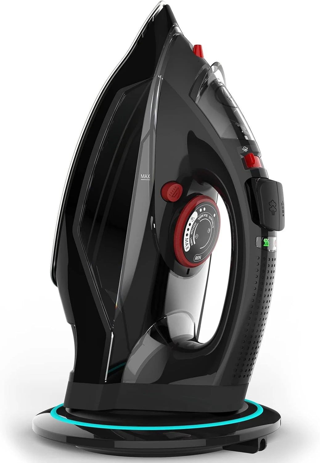 Cordless iron, 1500W cordless iron with steam - with 11.84 oz tank, with ceramic bottom plate and 3 temperature Settings 2
