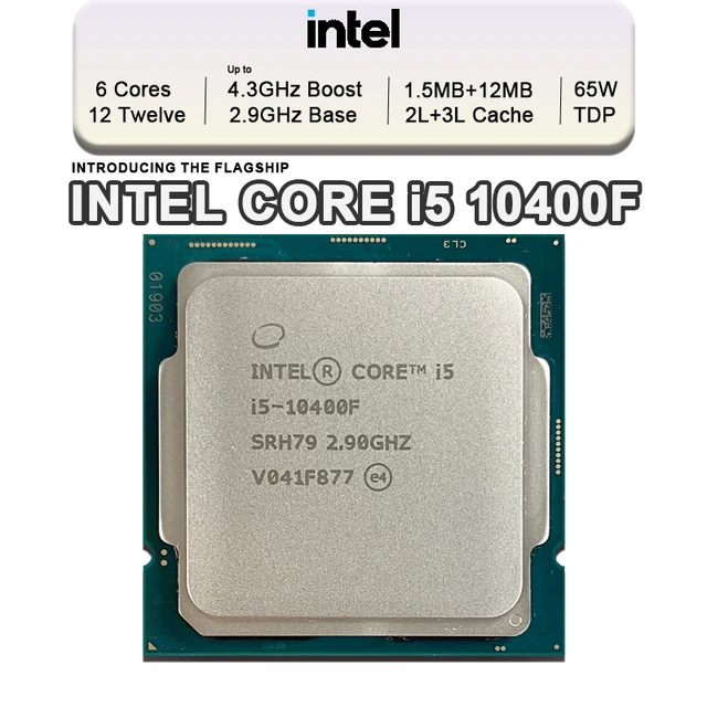 Intel Core i5-10400F - Core i5 10th Gen Comet Lake 6-Core 2.9 GHz LGA 1200  65W None Integrated Graphics Desktop Processor - BX8070110400F 