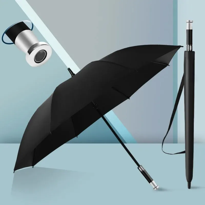 Fully Automatic Shine Extra Long Handle Straight Golf Advertising Car Umbrella For Mercedes-Benz BMW Land Rover Luxury Cars car logo umbrella
