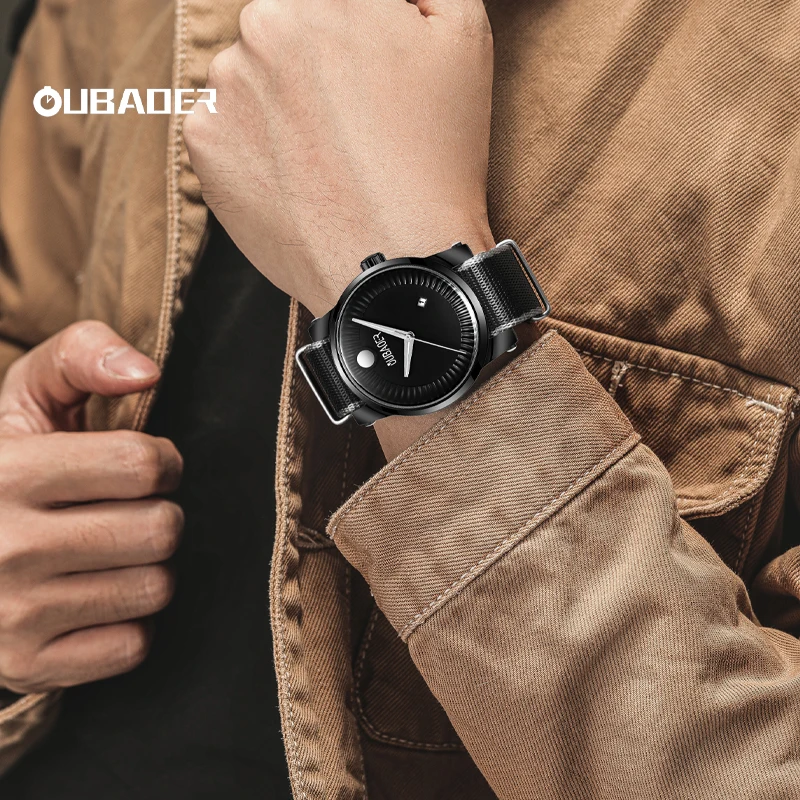 Oubaoer 2023 new creative nylon casual simple quartz movement luminous waterproof nylon watch men's quartz watch