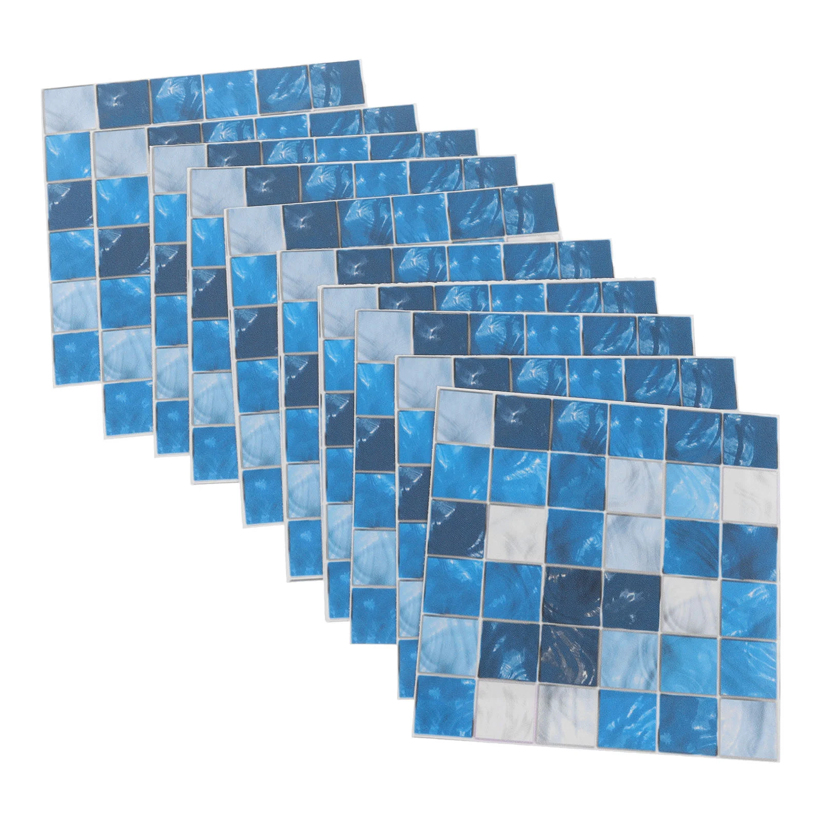 

50 Pcs Simulated Small Tile Stickers Mosaic Self Adhesive Wall 3D Paper Home Pattern Decorative