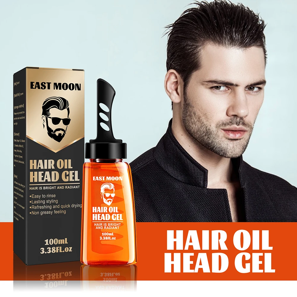 2x 100ml Hair Oil Head Gel Cream With Wide Tooth Comb Hair Styling Cream Salon Bright Radiant Pomades Quick Drying Strong Hold