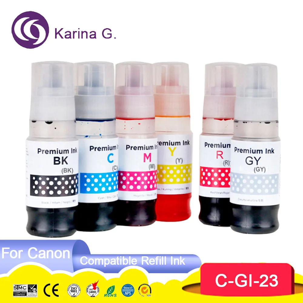 High Quality Compatible Water Based Refill Ink Bottle GI-23 GI23 GI 23 Refill Dy