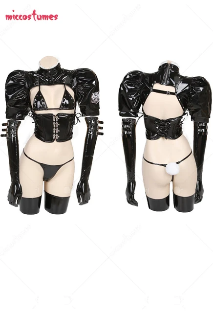 Women Dark Lingerie Empire Sexy Bodysuit Maid Bunny Girl Leather