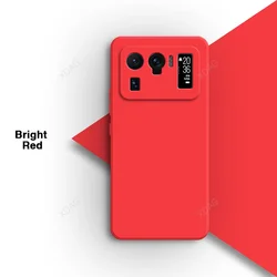 Liquid Silicone Square Phone Case Cover - Premium Protection and Style for Xiaomi 10S (Bright Red)