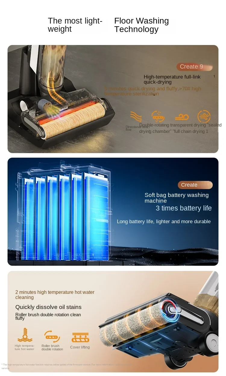 TINECO fuwan ChorusProAir Floor washer, drag-suction integrated high temperature mite removal household appliance cleaner 4