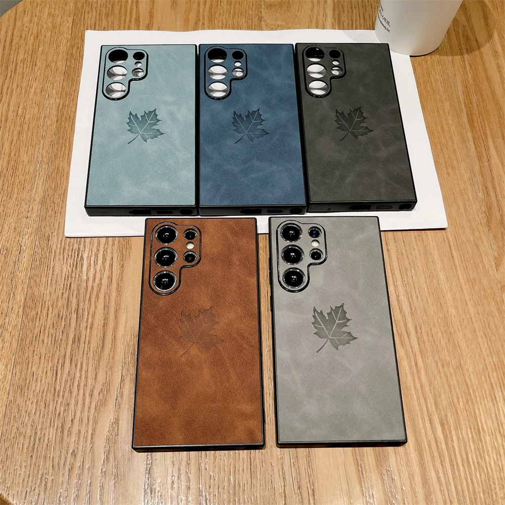 Luxury Maple Leaf Sheepskin Phone Case
