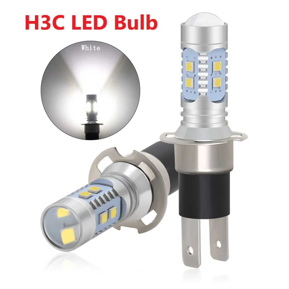 자동차 용 범용 H3C 2323 안개 전구 6000k 백색 LED 10SMD 주간 주행 등 전면 및 후면 안개등 12/24V