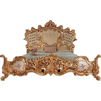 Lit européen en bois massif, Design princesse, Double couchage, chambre à coucher moderne, château tendance, Letto Matrimoniale, meubles uniques 3