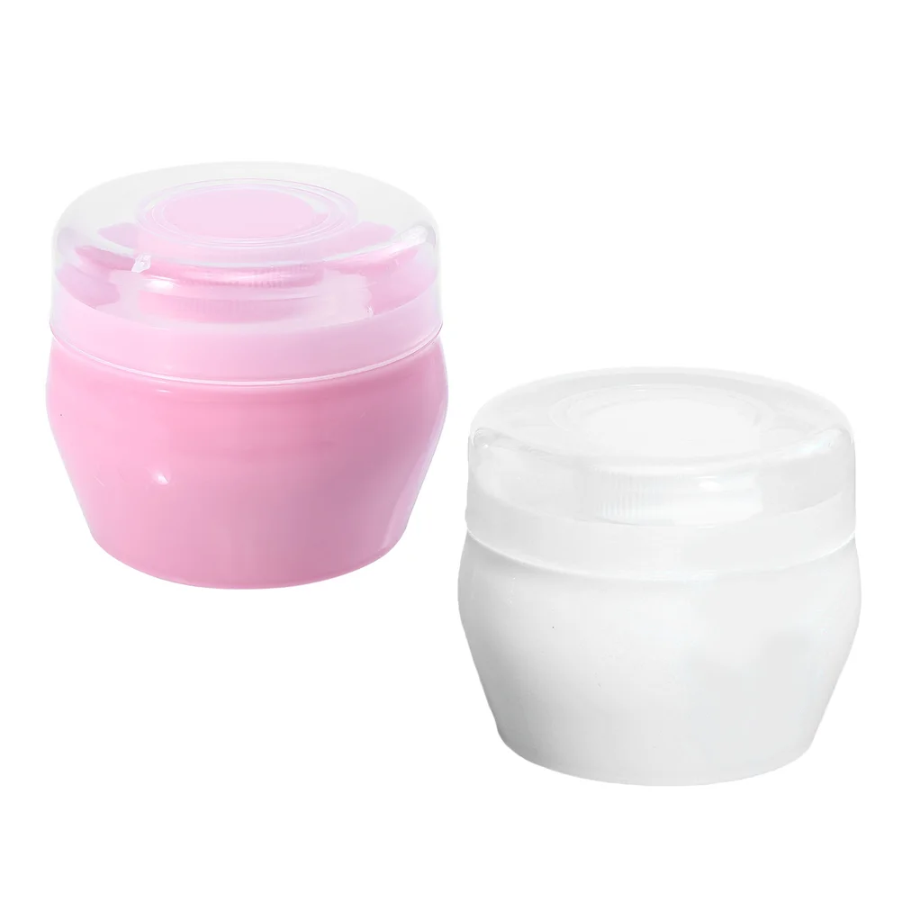 

2 Sets Talcum Powder Puff And Container Box Baby Plush Puff Body Powder Container Empty Puffs Travel Kit Talcum Shower Gift