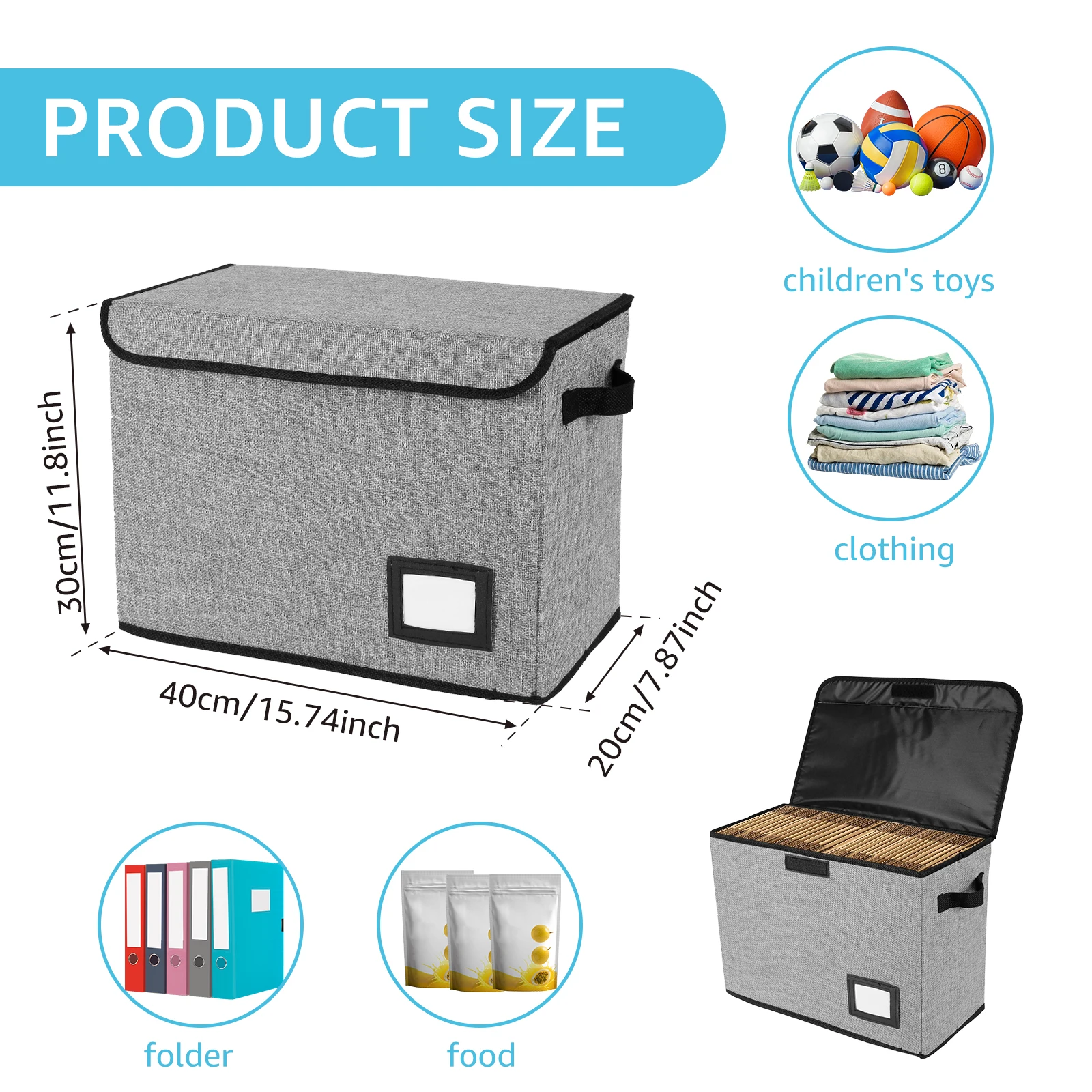 Foldable Storage Box With Lid And Handle Washable Organizer_voghion.com