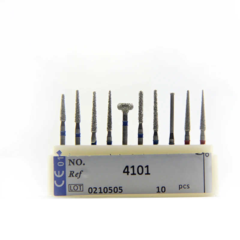 

10pcs/Set FG Diamond Burs KIT Crown & Bridge Preparation for Anterior SET 4101 Denstistry Grinding Contouring Polishing Tools