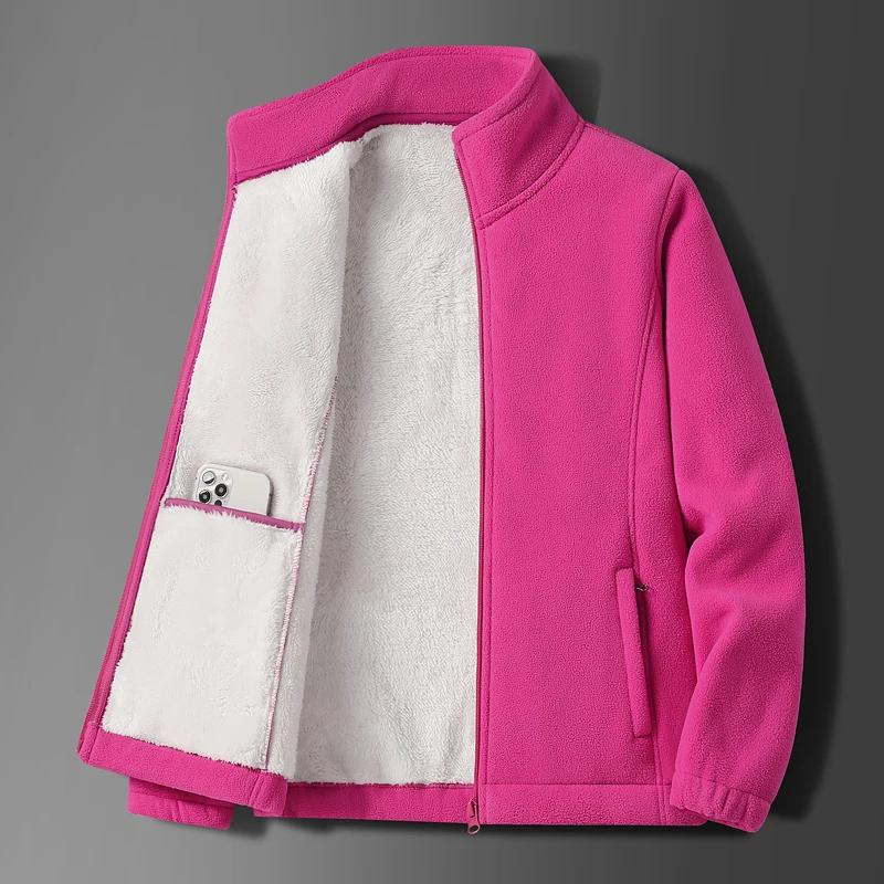Men's New Winter Fleece Solid Color Standing Neck Long Sleeved Korean Version Jacket Autumn Comfortable Versatile Casual Top