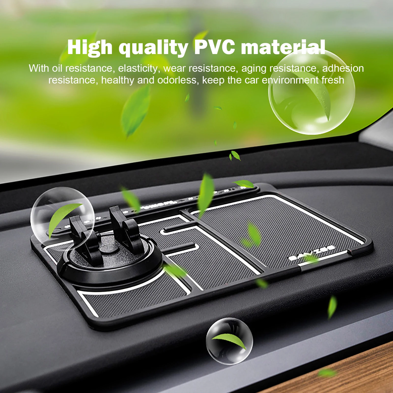 Dash Phone Holder Multifunctional Car Anti-Slip Mat Auto Phone Holder Non Slip Sticky Dash Phone Mount Parking Number Card Dashboard Car Pad Mat
