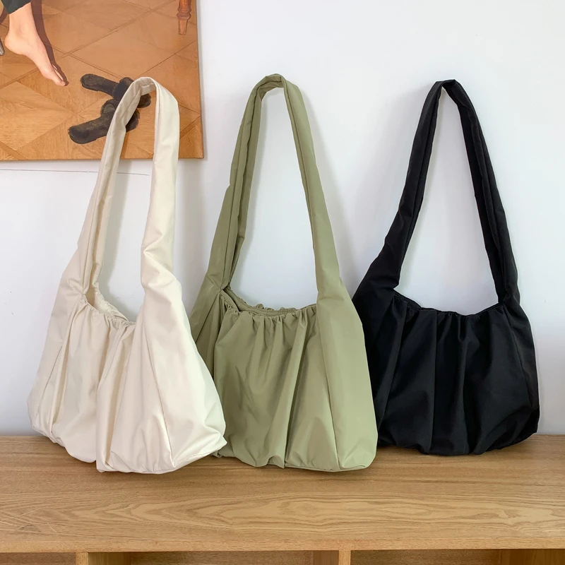 Pleated Bag Korean Nylon Women's Bags Nylon Shoulder Bag Nylon