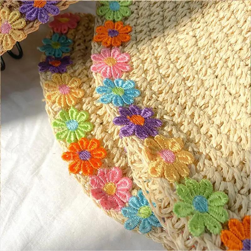 15 Yards Color for Sun Flower Decorating Lace Embroidered Trim Ribbon Appl