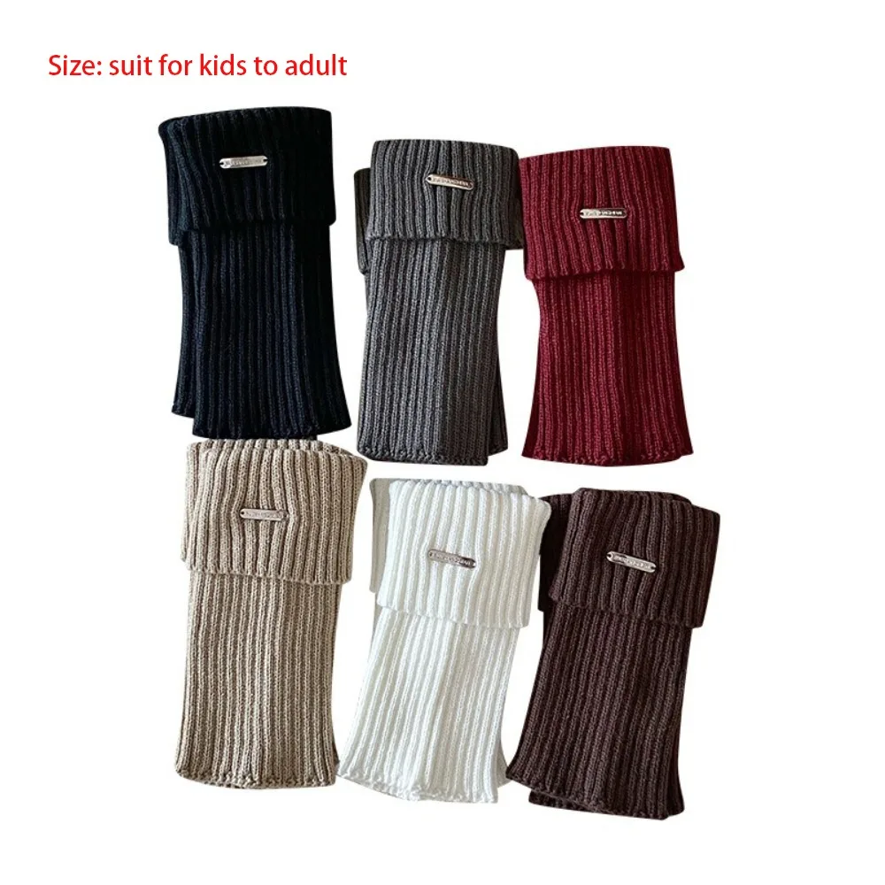 New Solid Color Leg Warmers Knitted Thickened Middle Tube Socks INS Y2k Lolita Hosiery Girl