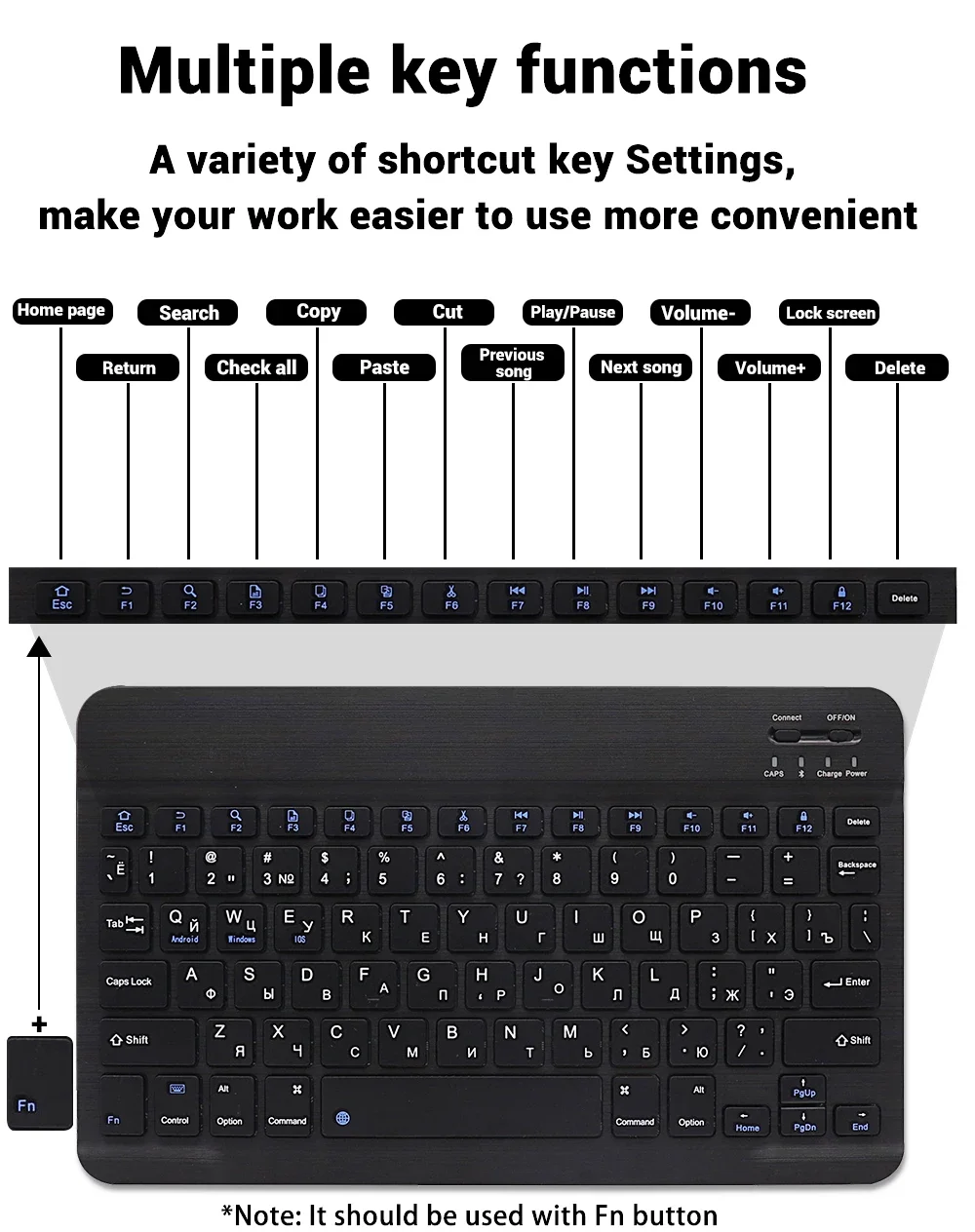 Wireless Bluetooth Keyboard and Mouse Set with 7-Color Backlight – Multi-language, Portable, Rechargeable Keyboard