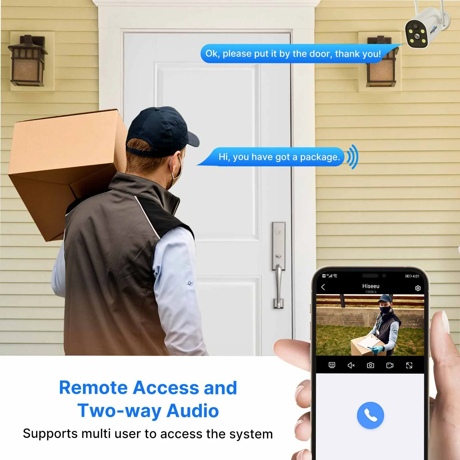 Hiseeu-نظام كاميرا الأمن اللاسلكية ، مجموعات تعمل...
