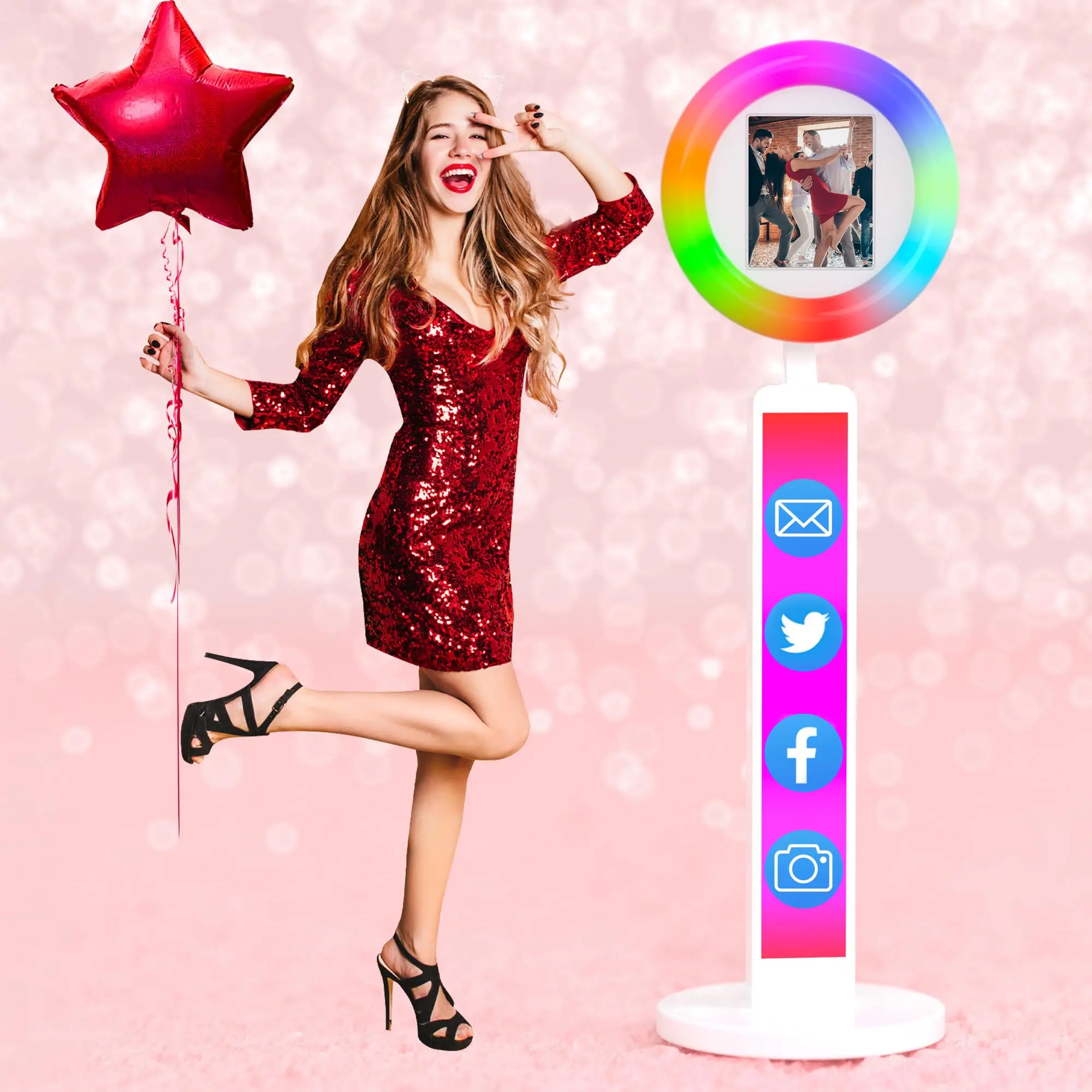 

Ipad Photo Booth Shell Selfie Photobooth Machine Wedding for Ipad Photo Booth Stand For Weddings Parties Events With APP
