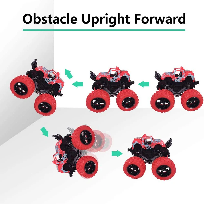 Pull Back Toy Car  Inertial Rotation Car Four-wheel Drive Off-road Vehicle SUV Racing Power Car Children's Toy CarGift