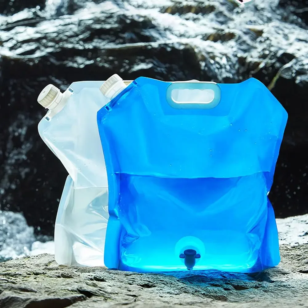 5/10L Camping Water Bag Portable Folding Water Bucket Large Container Outdoor Travel Collapsible Pouch Can Camping Supplie