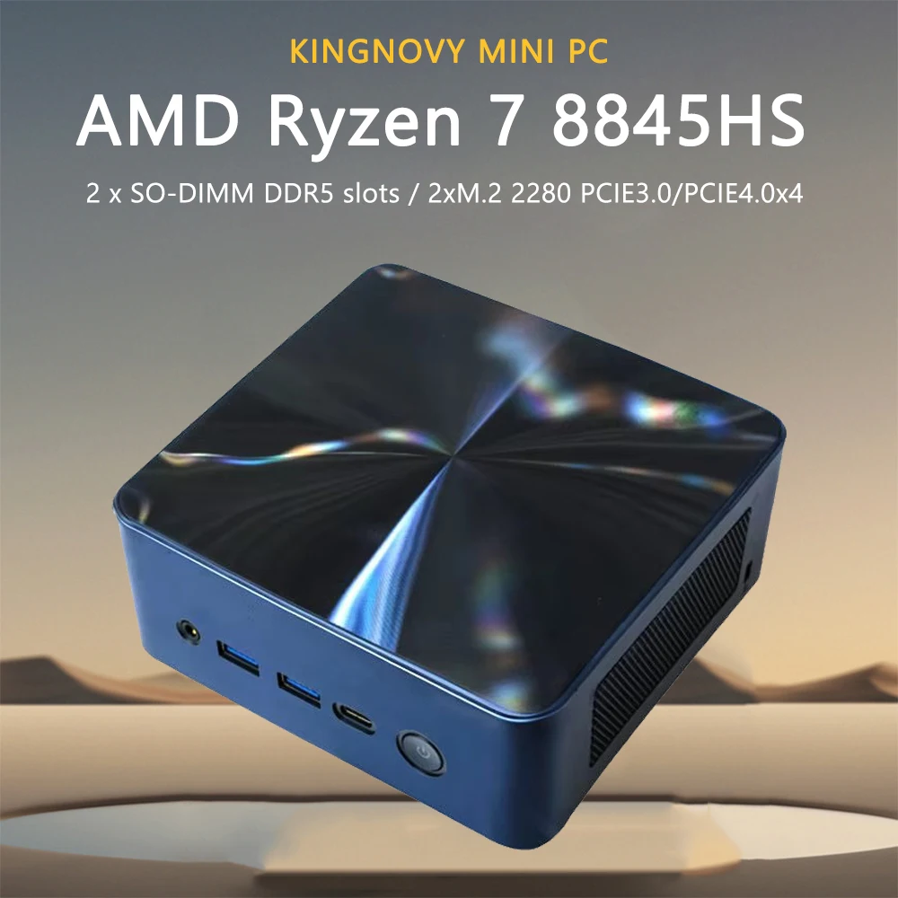 2024 Gaming Mini PC AMD Ryzen 7 8845HS 7840HS Processor Mini Computer Desktop PC Pre-in Windows 11 Pro, Dual LAN, WiFi 6, BT 5.2 2