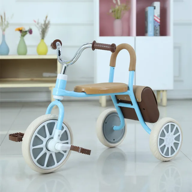 Doki Children's Tricycle Pedal 1-3-6 Years Old Baby Bicycle Retro Tricycle With Leather Bag Stroller Manufacturer 2022 3