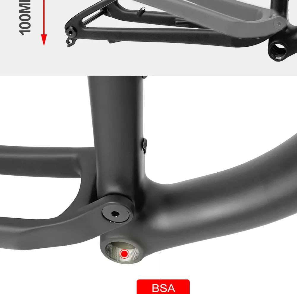2023 Carbon Mtb Full Suspension Frame 29  XC Mountain Bicycle Suspension 29er Carbon Frame Thru Axle 148x12mm Boost Bicycle Part