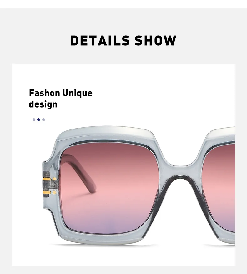 Vintage Oversized Sunglasses For Women Quality Black Gradient_voghion.com
