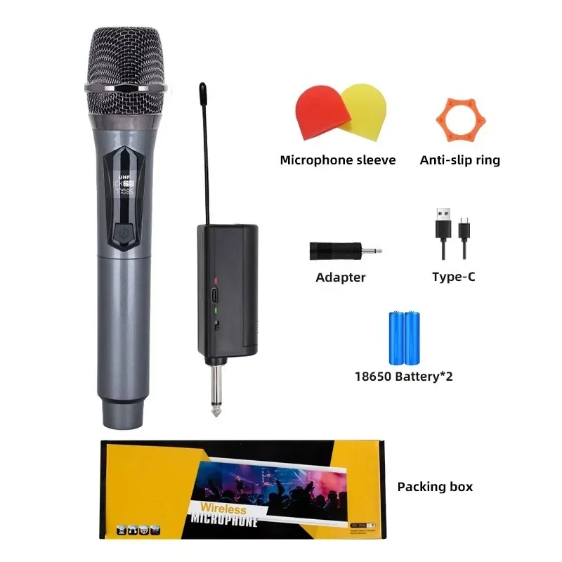 Karaoke Wireless Microphone Dynamic UHF Handheld Professional Mic For Sing Party Speech Church Club Show Meeting Room Home