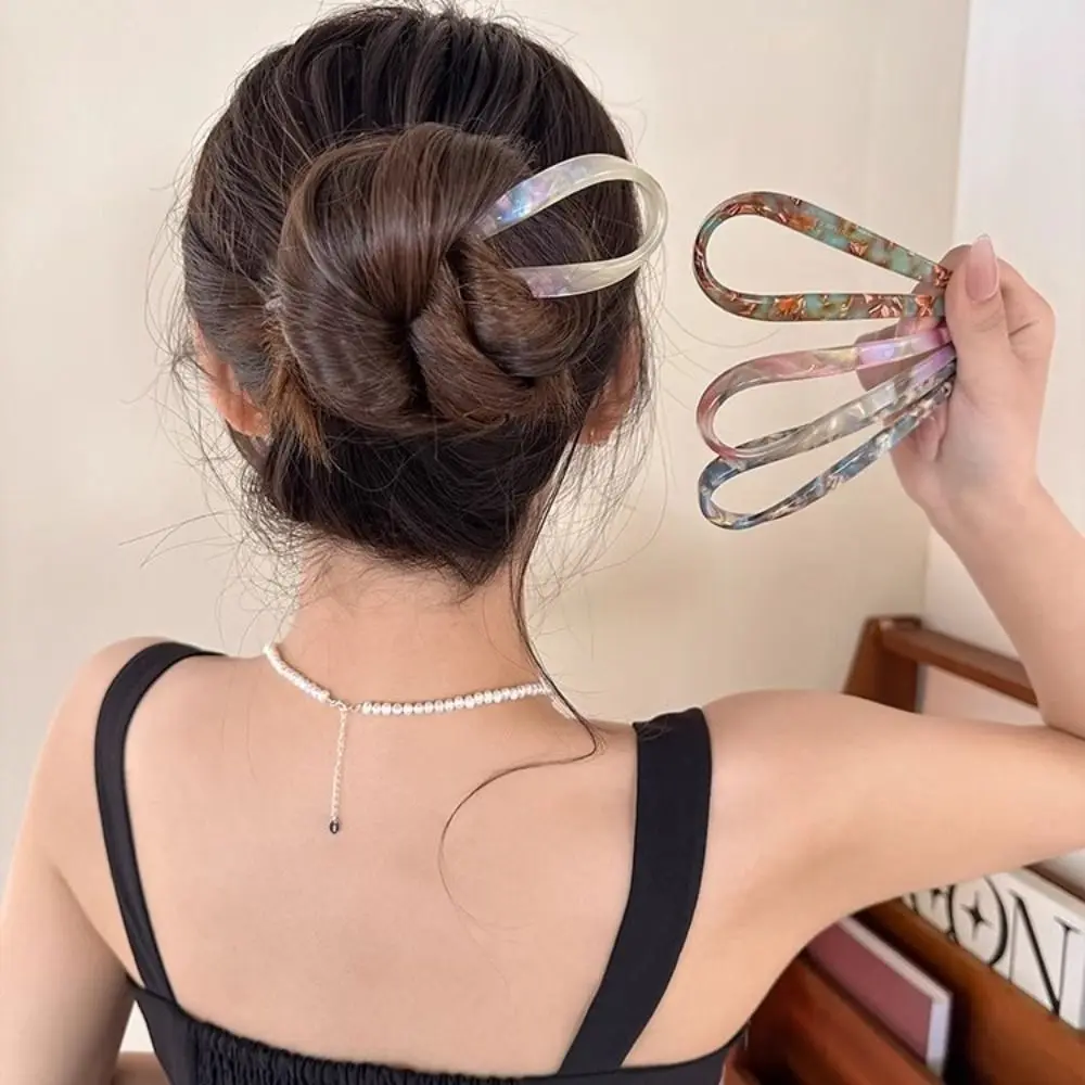 U-shaped Hairpin Acetate Headwear Hair Forks for Women/Girls Hair Accessories