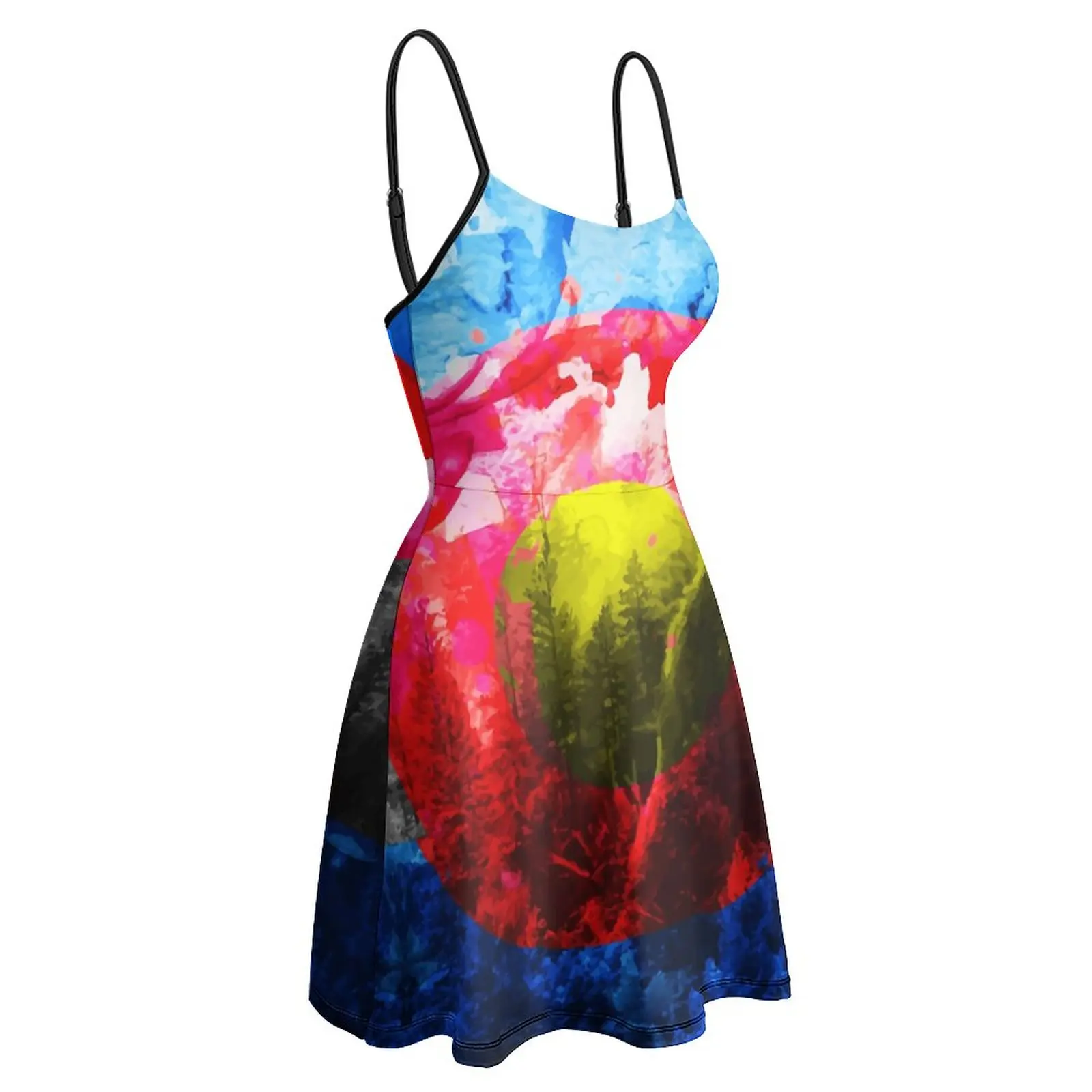 

Exotic Colorado Flag Women's Sling Dress Funny Vintage Vacations Woman's Dress Suspender Dress Novelty