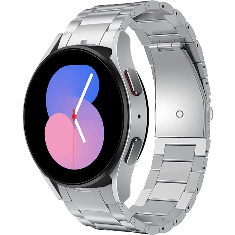

Металлический ремешок для Galaxy Watch 4/5 40 мм 44 мм, Изогнутый наконечник, без зазора, браслет с полумесяцем, титановый браслет для Samsung watch 5 Pro 45 мм