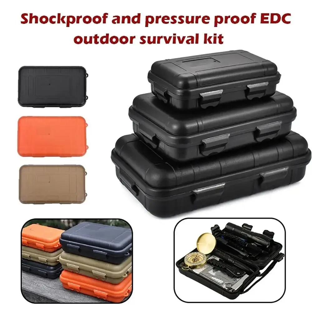 1Pcs Durable S/M/L Size Travel Storage Box Plastic Sealed Survival Box Outdoor Waterproof Camping Container