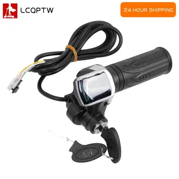 36V 48V 60V Bicicletta Elettrica Acceleratore Grip E-bike Manubrio con Blocco Ebike Scooter Acceleratore Indicatore di Alimentazione Chiave Display A LED