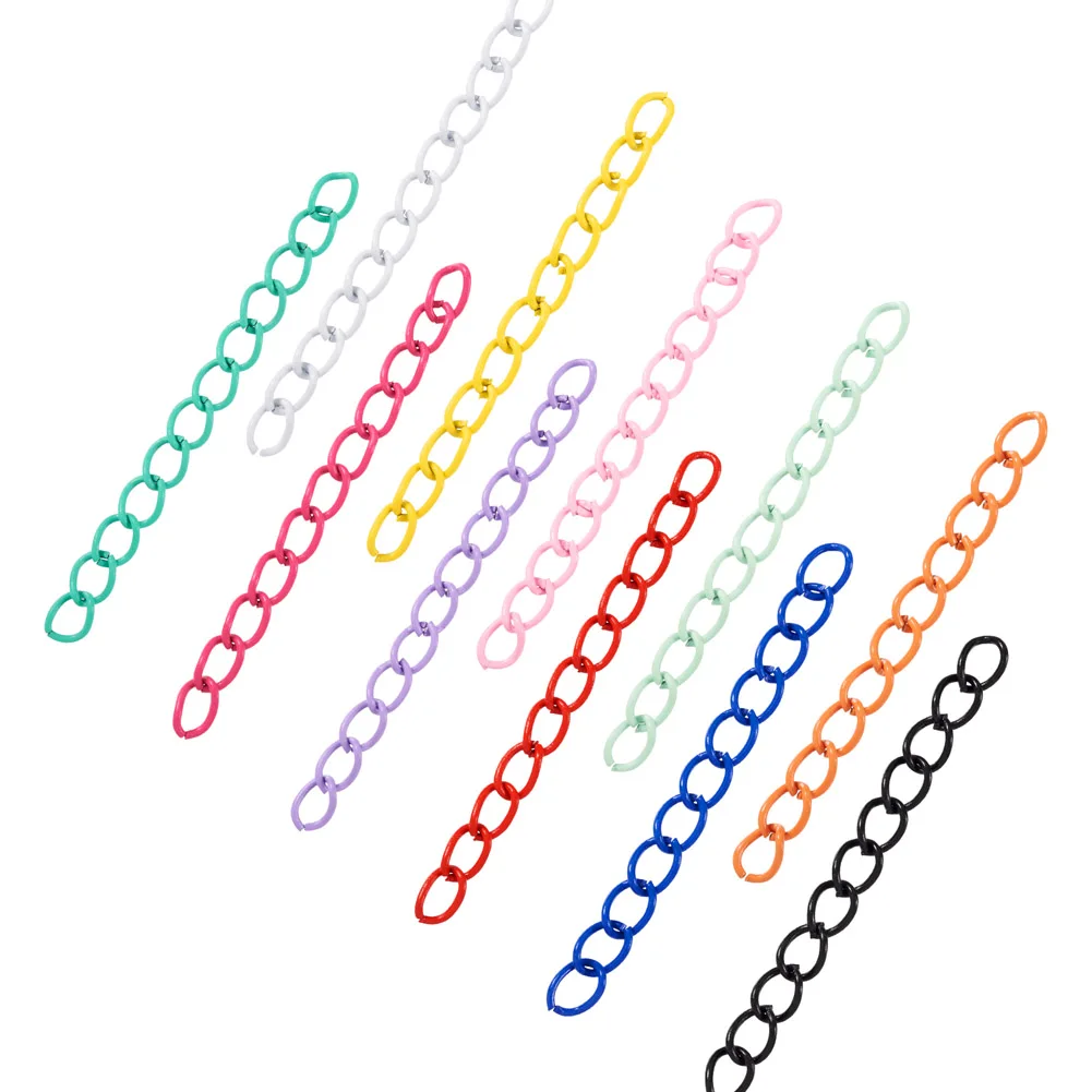 110Pcs Vernice Spray Iron Curb Chain Extender Bulk Collana Extension Chain Tail Extender Per Gioielli Che Fanno Forniture Braccialetto