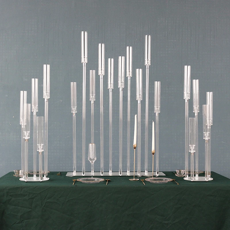 

5/10cps Centerpiece Candelabra Acrylic Candlesticks Home Decor Candle Holder Holders Wedding Decoration Velas Y Soportes